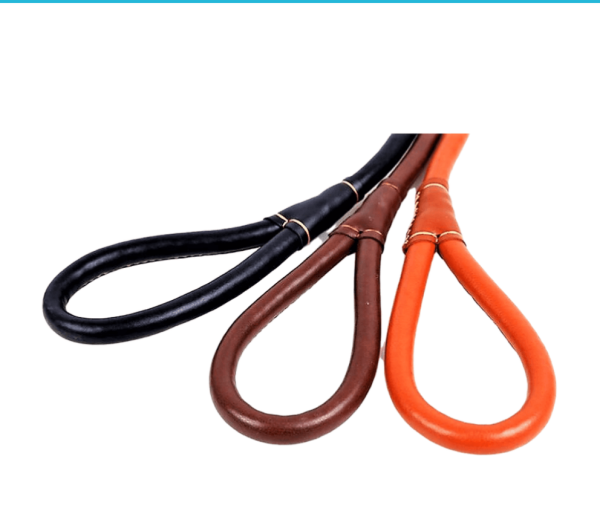 Dog Leather Collar And Leash, Round Dog Collar High Quality Sewing Strong Dog Leather Leash (Small). - Image 3