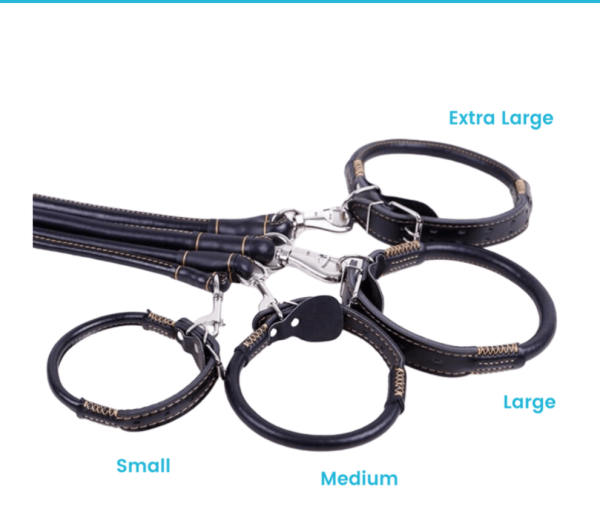 Dog Leather Collar And Leash, Round Dog Collar High Quality Sewing Strong Dog Leather Leash (Small). - Image 2