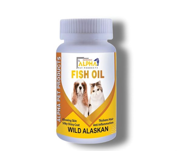 Wild Alaskan Salmon Fish Oil Capsules for Dogs and Cats, For Pets Hair Growth.