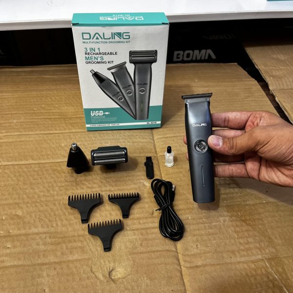 DALING DL-9218 3 In 1 Rechargeable Hair Clipper, Men's Grooming Kit, Multifunction Grooming Kit. - Image 4