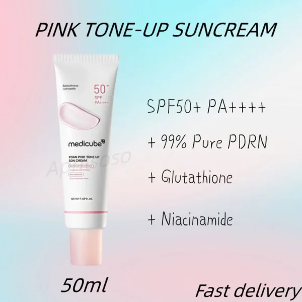 Medicube PDRN Pink Tone Up Sun Cream SPF 50+ PA++++ 50ML: - Image 3
