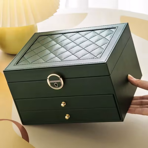Three-layer Jewelry Storage Box for High-end Exquisite Necklaces, Earrings,Gold Jewelry and Hand Accessories with Large Capacity, Best Gift For Women. - Image 10