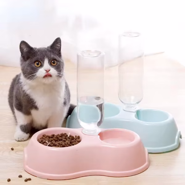 Pet Feeding Bowl With Bottle, Non Slip, Durable Bowl For Cats And Dogs. - Image 4