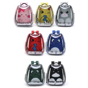 Cute Cartoon Backpack Bag for Pet Cat Carrying, Transparent Pet Carrying Bag.