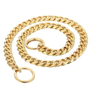 Golden Show Choke Chain For Pets