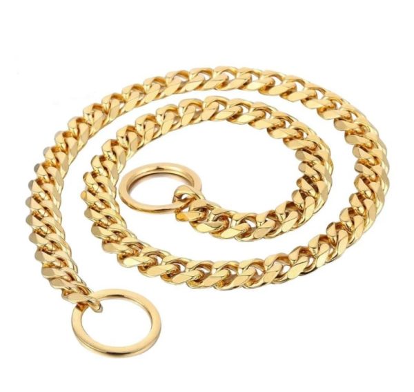 Golden Show Choke Chain For Pets