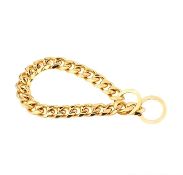 Golden Show Choke Chain For Pets - Image 3