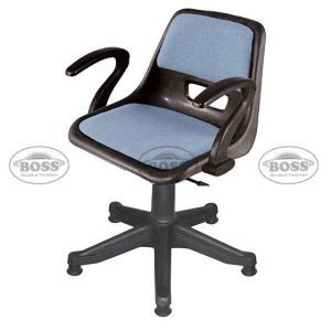 Boss B-208-MAC Shell Holo Revolving Chair with Arms & Cushion and Mechanical Jack