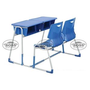 Boss B-915 Steel Plastic Baby Holo Shell Joint 2-Seater Bench Desk.