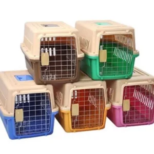 Travel Carrier Box for Cats, Kittens, and Puppies, Breathable And Durable, Safe And Portable, With Tray And Bowl.