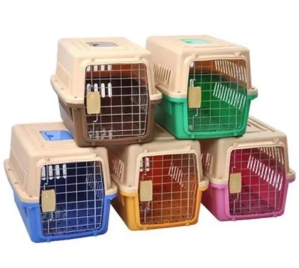 Travel Carrier Box for Cats, Kittens, and Puppies, Breathable And Durable, Safe And Portable, With Tray And Bowl.