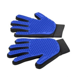 Grooming Shower Bath Glove For Pets Plastic Blue