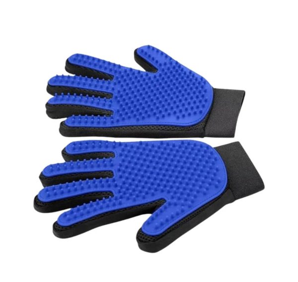 Grooming Shower Bath Glove For Pets Plastic Blue
