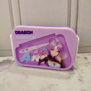 Anime 2-Section Lunch Box Dragon Warrior with Sauce Container, Free Spoon and Fork/Lunch Box: