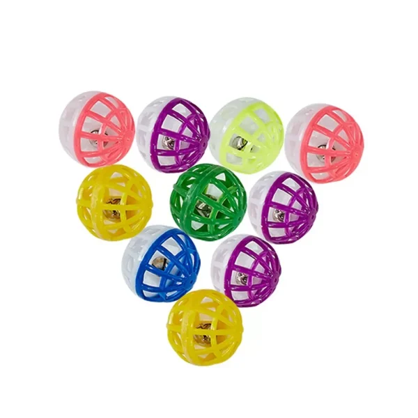 5 Pcs Pet Cat Kitten Hollow Plastic Ball With Bell, Cat Playing Toy. - Image 3