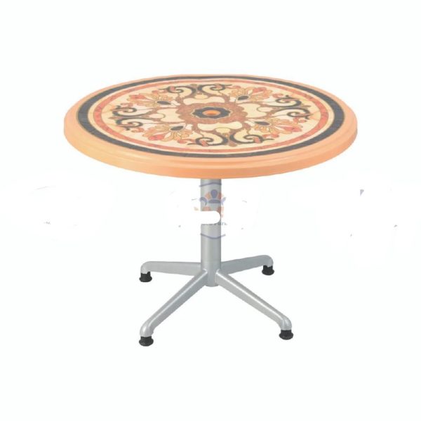 Steel Plastic Round Table With Sticker SAAB SP-290-S