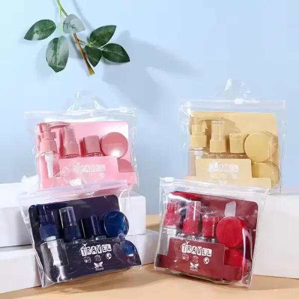 6pcs/Empty Travel Bottles Pack Kit Set or Pouch Liquid Containers Shampoo Cream Cosmetics Refillable Multicolor: - Image 4