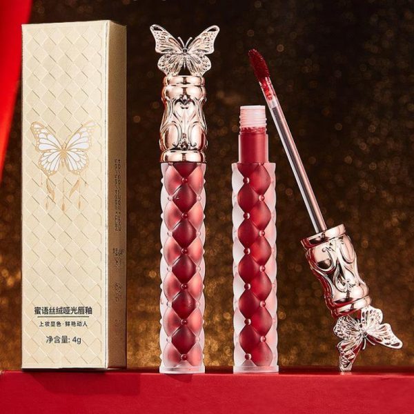 Butterfly Lipstick, Lip Gloss, Non-Stick Velvet Lip Gloss, Waterproof Matte Lip Gloss. - Image 4