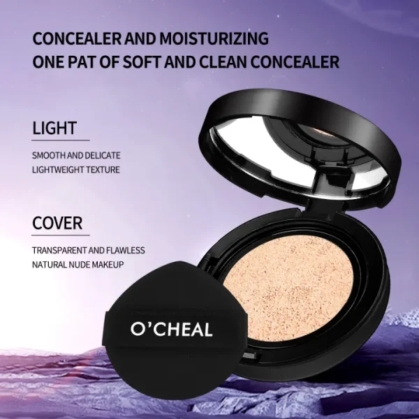 OCHEAL Air Cushion BB Cream Moisturizing Foundation Concealer Long Lasting, Oil Control (Ivory 101). - Image 4