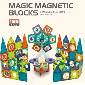 155 Pieces Magic Magnetic Blocks - Assembling for Kids 3D Bricks set 3403