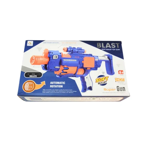 Semi-Automatic Machine Gun with Rotating Drum for Children Blue 9934 - Image 3