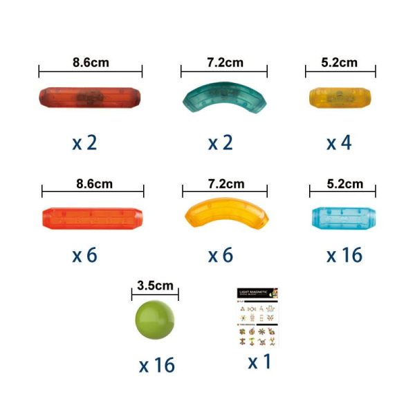 52 PCS Light Magnetic Stick Balls Building Blocks Set 8906 - Image 2