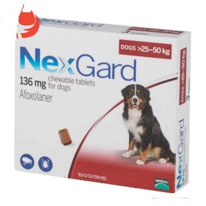 NexGard Chewable Tablets for Dogs 25-50KG (3 Tabs in Box)136 MG