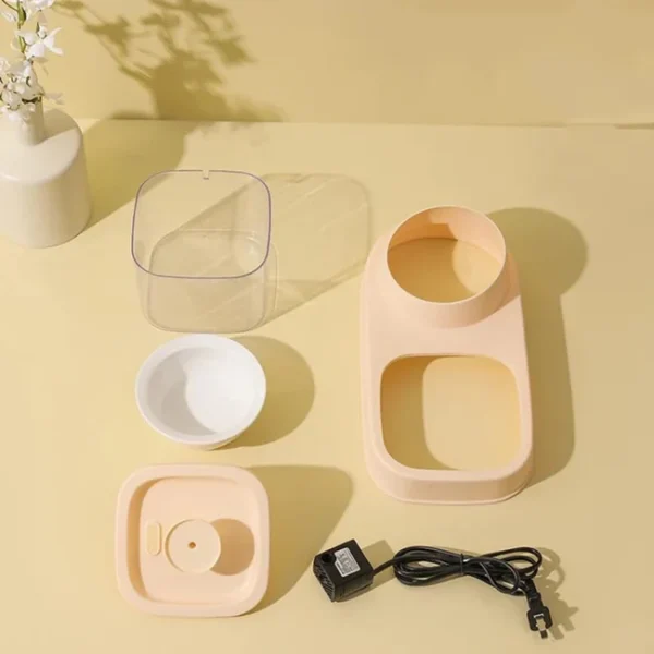 Square Fountain With Feeding Bowl For Pets, FA-07028 - Image 2