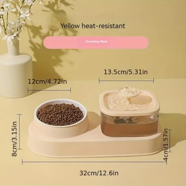 Square Fountain With Feeding Bowl For Pets, FA-07028 - Image 6