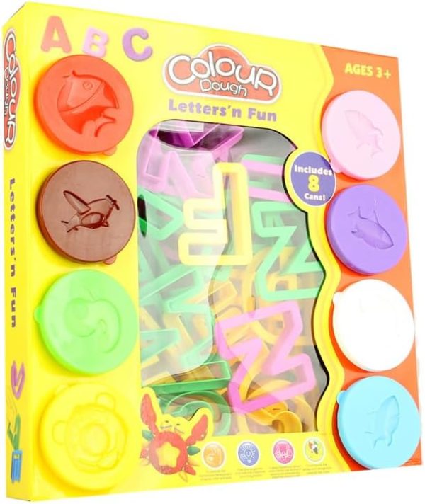 Alphabet Play Dough Set - 8 Jars with 28 Shape Cutters 6611 - Image 2