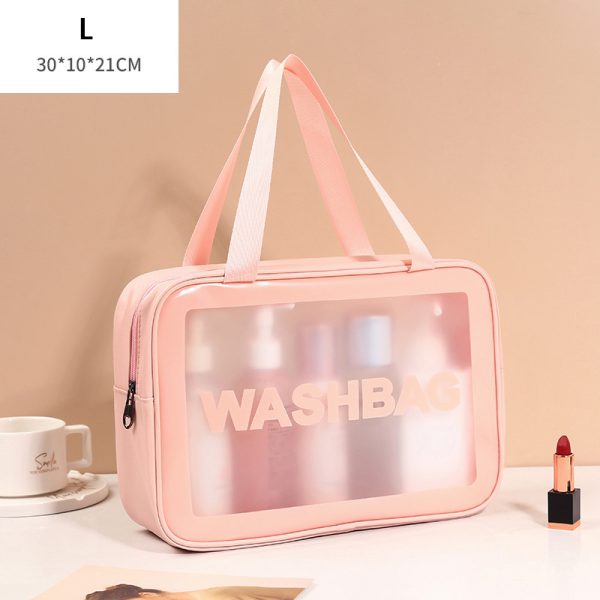 Portable Travel Wash Bag For Women, Transparent Waterproof Makeup Storage Bag (Large). - Image 14