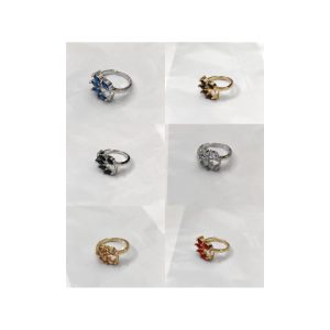 China Gold Adjustable Zircon Stones Ring
