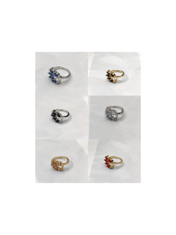 China Gold Adjustable Zircon Stones Ring