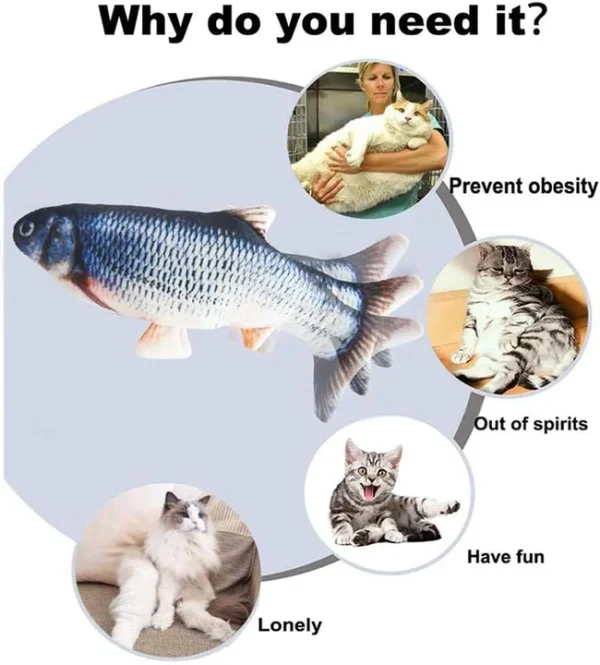 Vibrating Fish Toy For Cat, SPT-08034 - Image 2