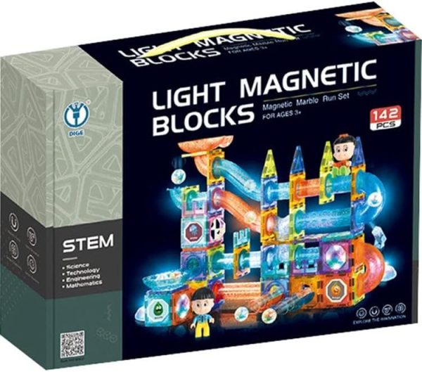 142 Pcs Light Magnetic Tiles Large Building Blocks STEAM Educational Toys 2305