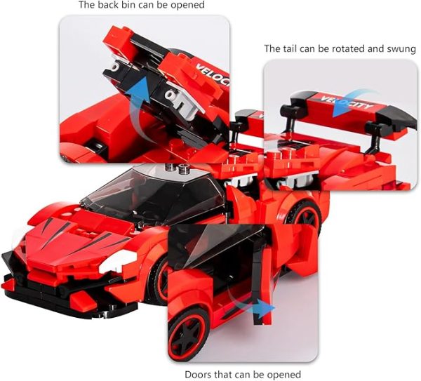Super Sports Car Kit, Red Model with Aggressive Design and Realistic 50022 - Image 3