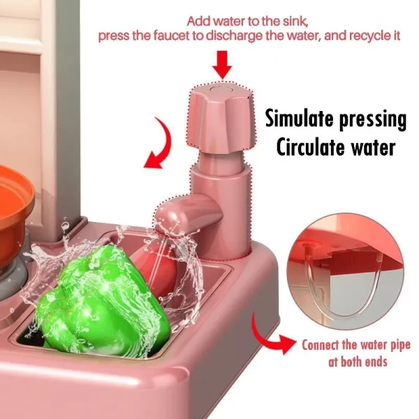 Cooking Toys Electric Water Function Mini Spraying Kitchen Toy Set 353-17B - Image 2