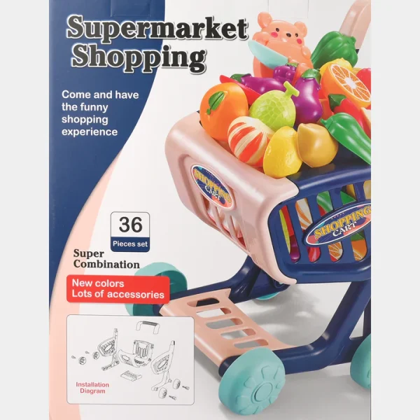 SUPERMARKET SHOPPING CART PLAY SET FOR KIDS K215 - Image 2