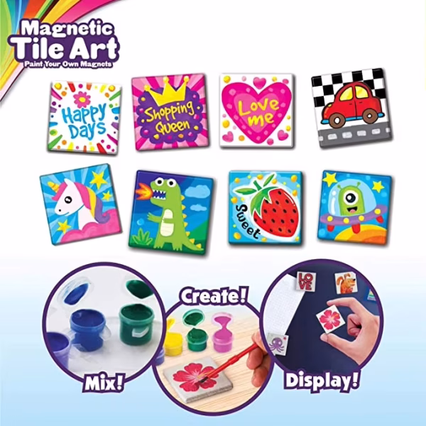 Magnetic Mini Tile Art DIY Painting Fridge Magnet Art & Crafts Kits for Children 8145 - Image 5