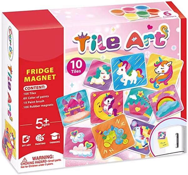 Magnetic Mini Tile Art DIY Painting Fridge Magnet Art & Crafts Kits for Children 8145