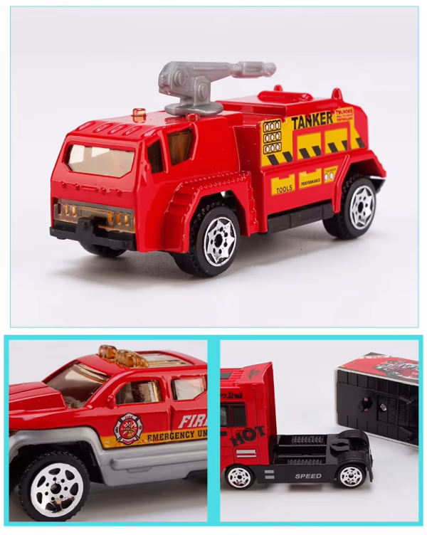Model Fire Truck Play Set Metal Car Toy With High Simulation TN1281-A - Image 6