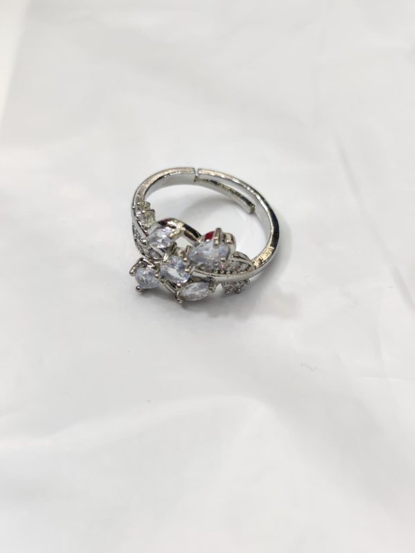 China Gold Adjustable White Leaf Petal Ring(6 Colors) - Image 3
