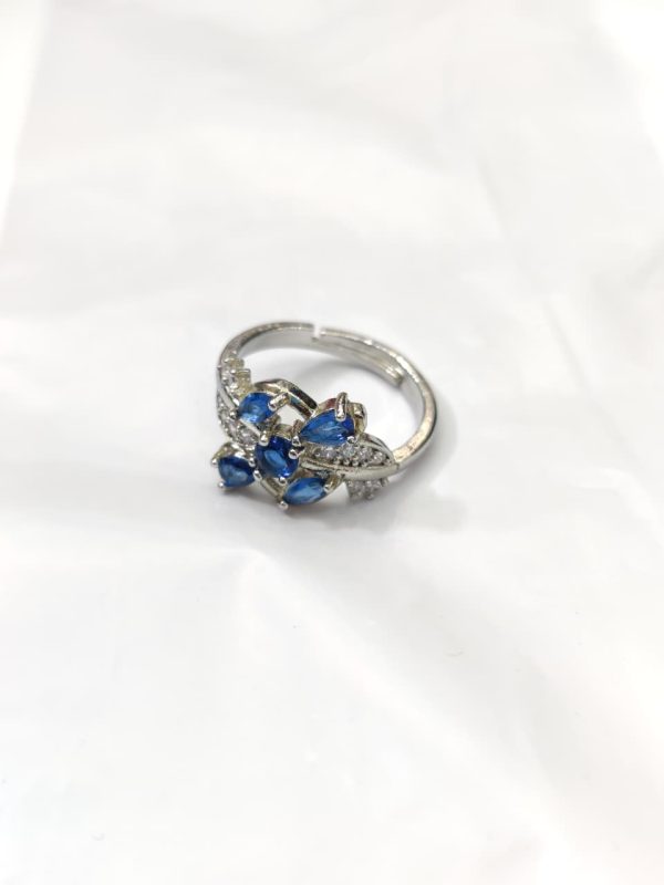 China Gold Adjustable White Leaf Petal Ring(6 Colors) - Image 4