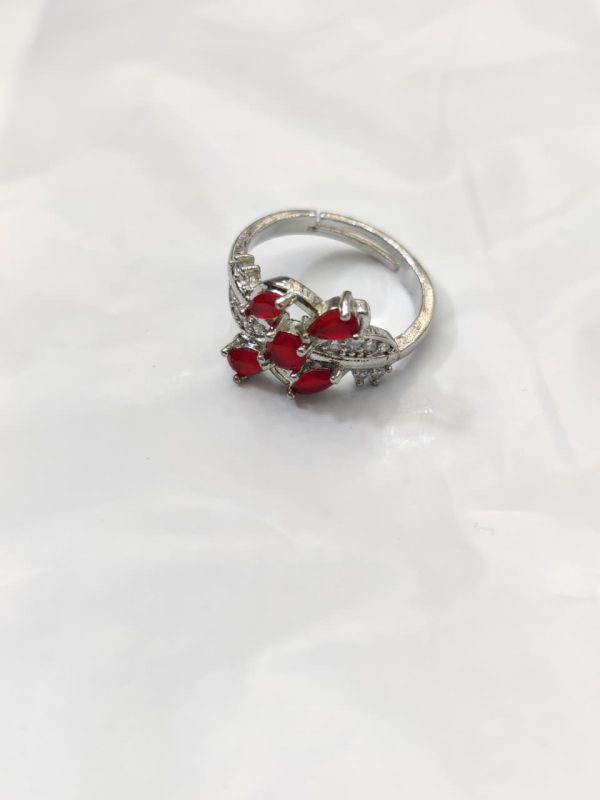 China Gold Adjustable White Leaf Petal Ring(6 Colors) - Image 5