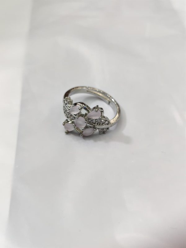 China Gold Adjustable White Leaf Petal Ring(6 Colors) - Image 6