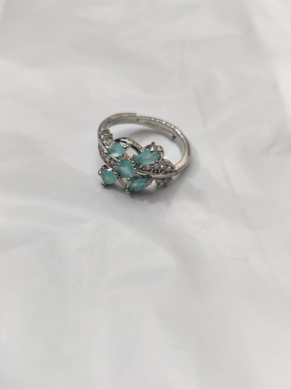 China Gold Adjustable White Leaf Petal Ring(6 Colors) - Image 7