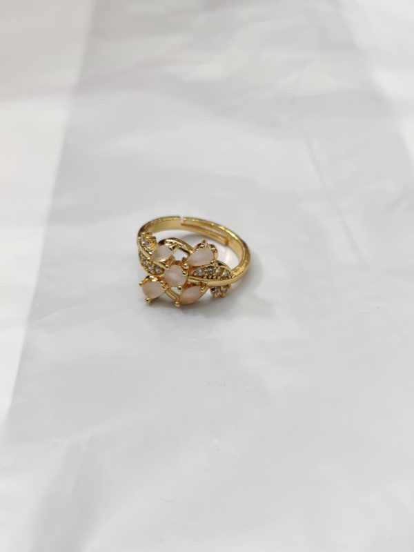 China Gold Adjustable Golden Leaf Petal Ring - Image 2