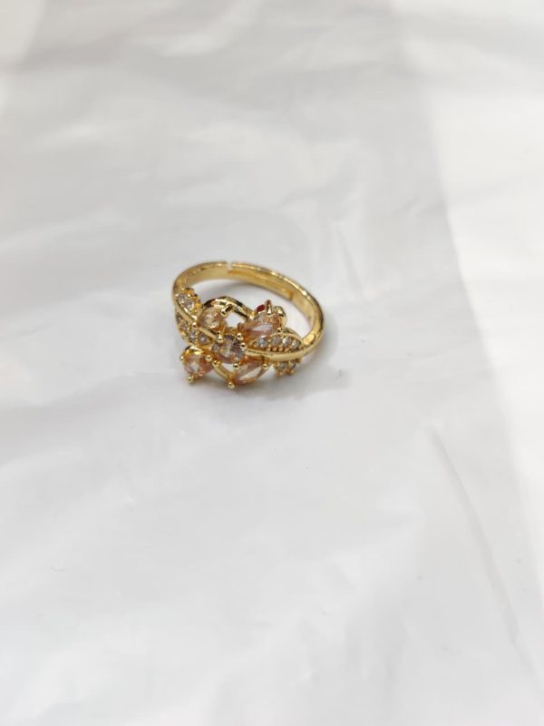 China Gold Adjustable Golden Leaf Petal Ring - Image 4