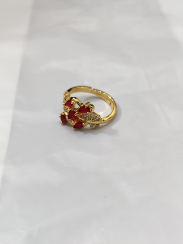 China Gold Adjustable Golden Leaf Petal Ring - Image 5