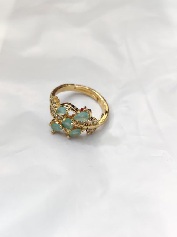 China Gold Adjustable Golden Leaf Petal Ring - Image 7